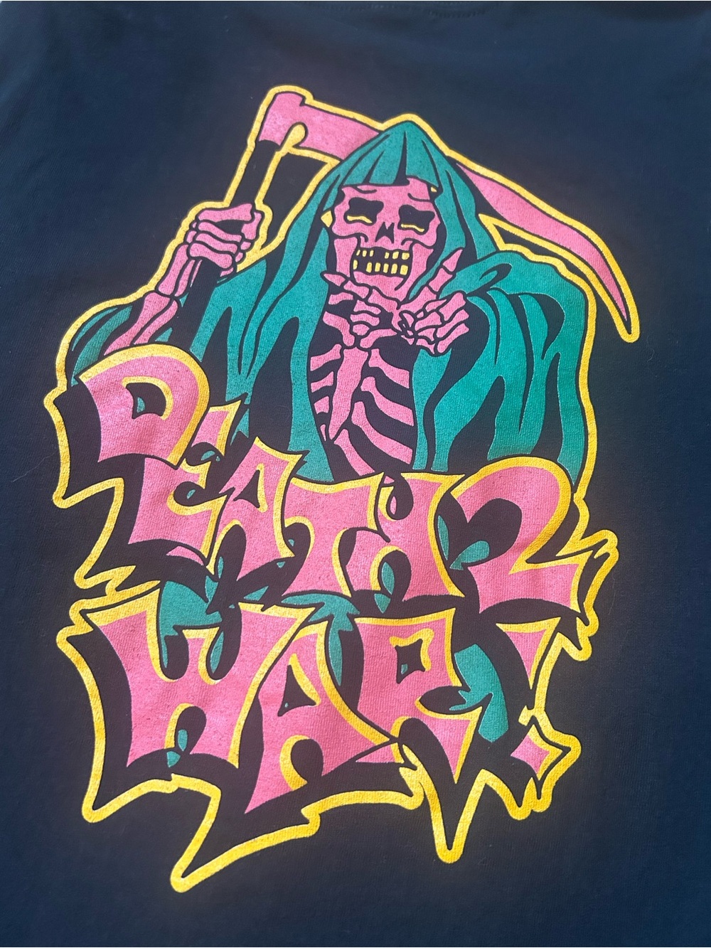 Local Tattoo Artist Design Graphic Skeleton Reaper Tee Long Sleeve Unisex Size S
